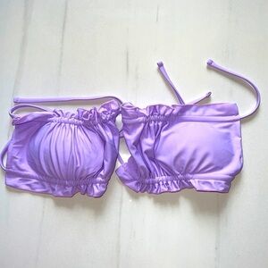 Shein Double Tie Lavender Bikini Top Size S
